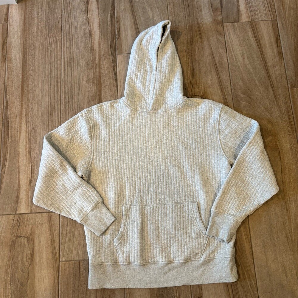 Old Navy Hoodie Mens Size L Heather Oatmeal Waffle Knit Pullover